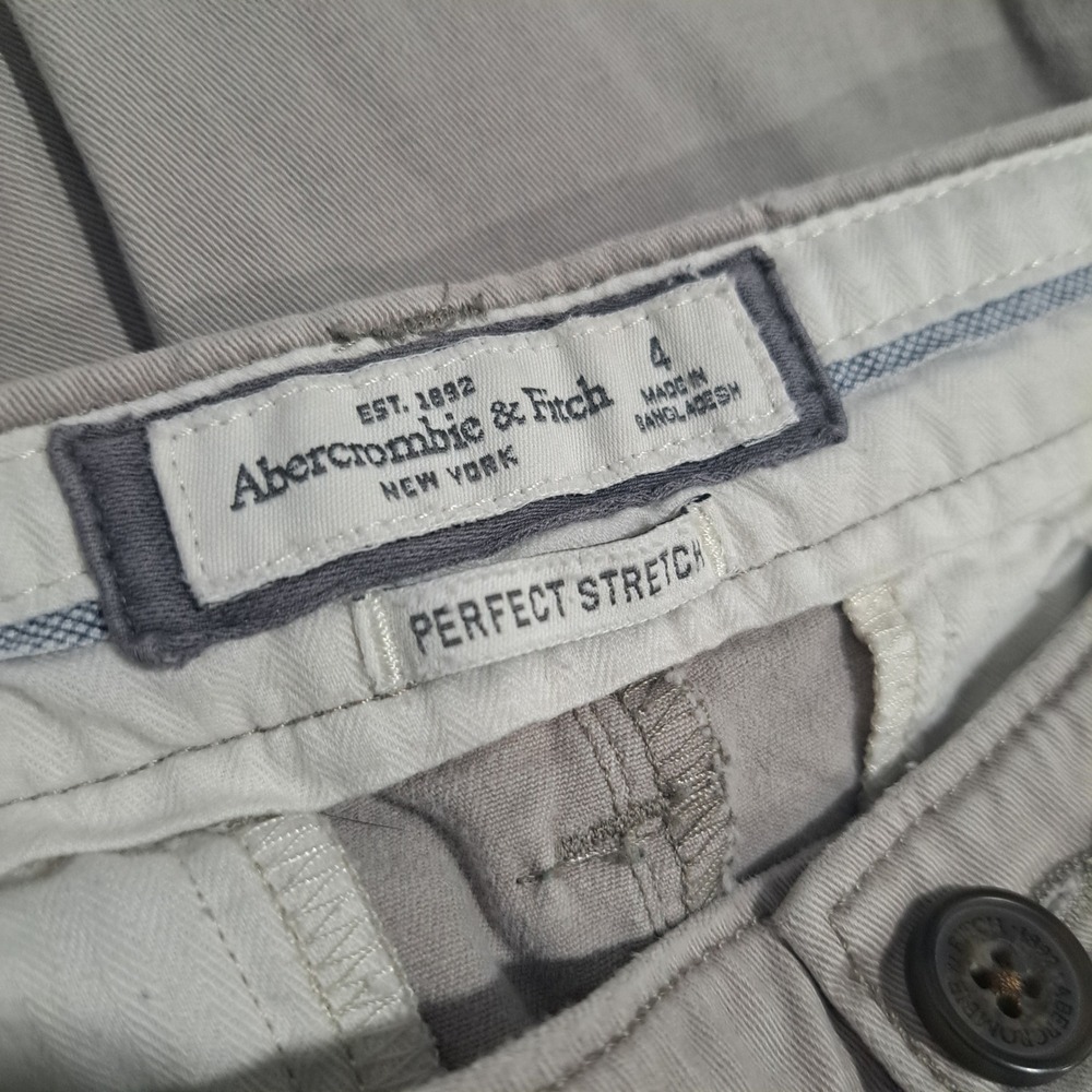 Abercrombie & Fitch‎ Womens Sz 4 Ivory Khaki Skinny Leg Pants Perfect Stretch - Picture 2 of 8